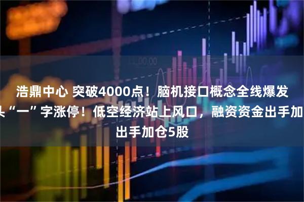 浩鼎中心 突破4000点！脑机接口概念全线爆发，龙头“一”字涨停！低空经济站上风口，融资资金出手加仓5股